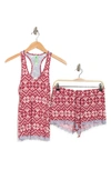 Honeydew Intimates Short Pajamas In Teaberry Fair Isle