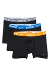 Nike Assorted 3-pack Boxer Briefs In Black/ Photo Blue