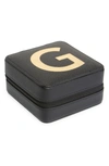 Nordstrom Initial Square Jewelry Box In G- Black- Gold