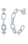 Simona Sterling Silver 21mm Paperclip Chain Hoop Earrings In Silver