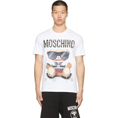 Moschino Teddy Printed Cotton Jersey T-shirt In White