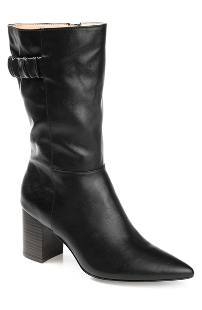 Journee Collection Wilo Vegan Leather Boot In Black