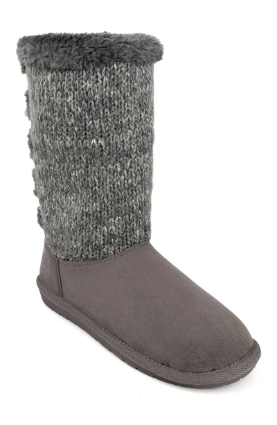 Sugar Panthea Womens Microsuede Faux Fur Shearling Boots In Grey