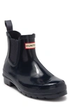 Hunter Original Gloss Waterproof Chelsea Boot In Navy