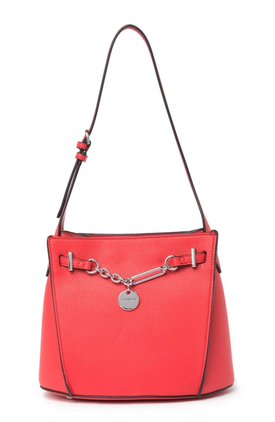 Calvin Klein Lennon Crossbody Bucket Bag Crimson Red Shoulder Purse NWT $148