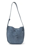 REBECCA MINKOFF NANINE SUEDE DRAWSTRING SHOULDER BAG