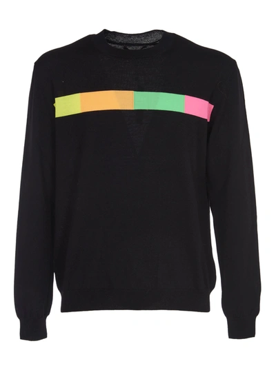 Fabrizio Del Carlo Fluorescent Inlay Black Sweater