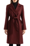 Sofia Cashmere Belted Notch Collar Wool & Cashmere Blend Coat In 601brd
