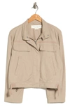 Treasure & Bond Stand Collar Cotton Twill Jacket In Tan Thread