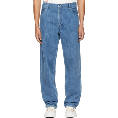 Non+ Blue Wide Jeans In Washed