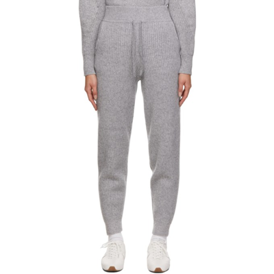 Rag & Bone High-waisted Ribbed Cashmere Track Pants In Grey