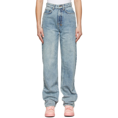 Ksubi Playback Eternal Star Relaxed Straight Jeans In Light Stone Wash