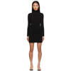 ALEXANDER WANG T BLACK BODYCON MOCK NECK LONG SLEEVE T-SHIRT DRESS