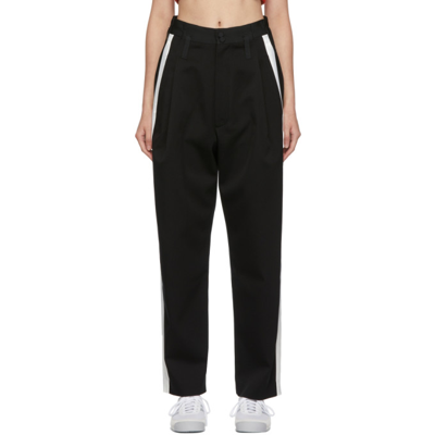 Meryll Rogge Black Pleated Tuxedo Wool Trousers