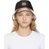 Dolce & Gabbana Nylon And Pvc Bucket Hat With Dg Logo In N0000 Nero