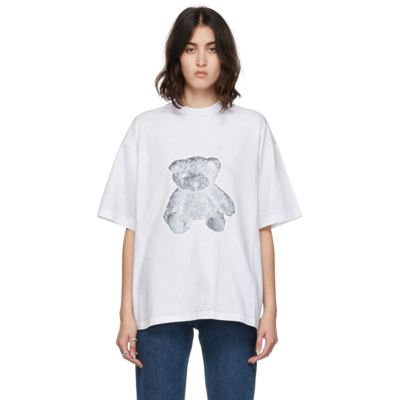 We11 Done Negative Teddy Print T-shirt In 白色