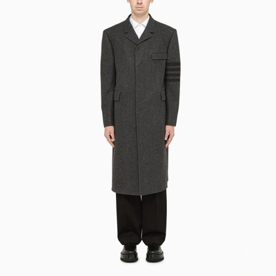 Thom Browne Grey Wool Single-breasted Coat