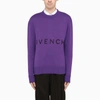 GIVENCHY PURPLE jumper WITH LOGO LETTERING AND MONOGRAM EMBROIDERY,BM90GW4Y5D-J-GIV-500