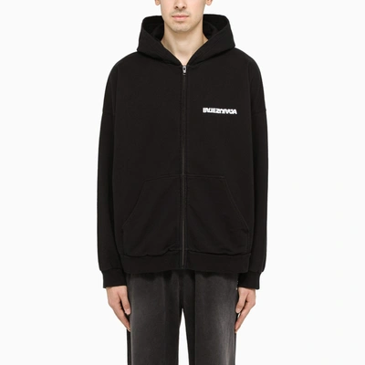 Balenciaga Black Logo-print Zipped Sweatshirt