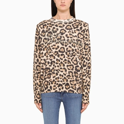Blumarine Leopard Crewneck Pullover In Print