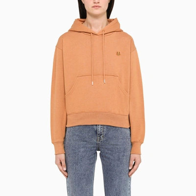 Kenzo Orange Hoodie In Brown