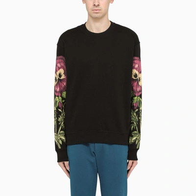 Kenzo Black Floral-print Crewneck Sweatshirt