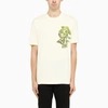 KENZO ECRU FLOWER-PRINT CREWNECK T-SHIRT,FB65TS0344SBCO-J-KENZO-03