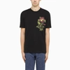 KENZO BLACK FLOWER-PRINT CREWNECK T-SHIRT,FB65TS0344SBCO-J-KENZO-99