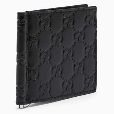 Gucci Black Gg Patterned Billfold Wallet