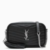 Saint Laurent Lou Mini Quilted Leather Camera Bag In Black/silver