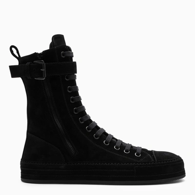 Ann Demeulemeester Black Suede High Trainers