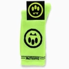 Barrow Socks Neon Yellow Ribbed Cotton Socks With Smile In Yellow