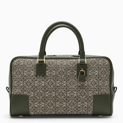 Loewe Green Amazona 28 Jacquard And Leather Bag