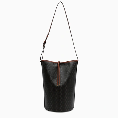 Saint Laurent Jacquard Leather Seau Bucket Bag In Brown