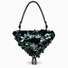 PRADA BOTTLE GREEN SEQUINED TRIANGULAR MINI BAG,1BA315OOO2DX0-J-PRADA-F0422