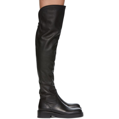 Ann Demeulemeester 25mm Nicky Leather Over-the-knee Boots In Black