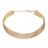 SAINT LAURENT GOLD CRYSTAL CHUNKY KNITTED CHOKER NECKLACE
