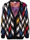 Saint Laurent Patterned Intarsia-knit Cardigan In Multicolour