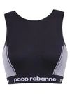 Rabanne Sportive Cropped  Top With Logo In Black