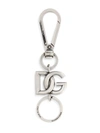 Dolce & Gabbana Silver Logo-plaque Silver-tone Keyring In Silver