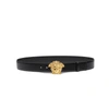 Versace La Medusa Greca Print Reversible Leather Belt In Black