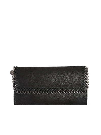 Stella Mccartney Faux Leather Falabella Wallet In Black