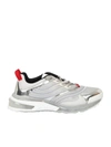 Givenchy Giv 1 Leather And Mesh Sneakers In Silver