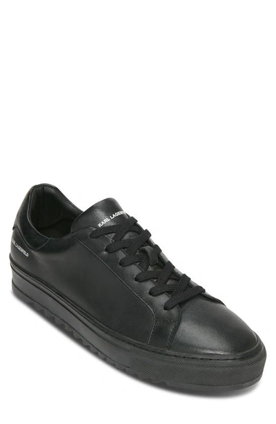 Karl Lagerfeld Men's Classic Leather Low-top Sneakers In Black