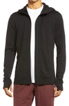 Icebreaker Quantum Iii Merino Wool Zip Hoodie In Black