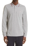 Moncler Maglia Long Sleeve Polo In Grey