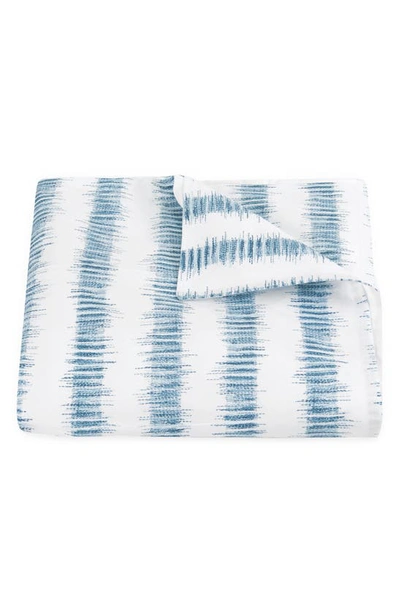 Matouk Attleboro Stripe Print Duvet Cover In Prussian Blue