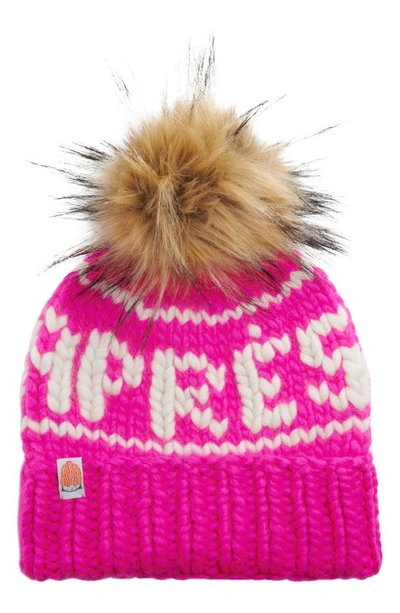 Sht That I Knit Sh*t That I Knit The Apres Merino Wool Beanie In Hot Pink