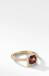 David Yurman Petite Chatelaine(r) Pave Bezel Ring In Garnet