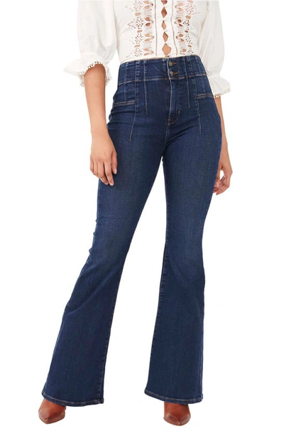 Free People Jayde Flared Jeans In Tulsa Blue In Navy